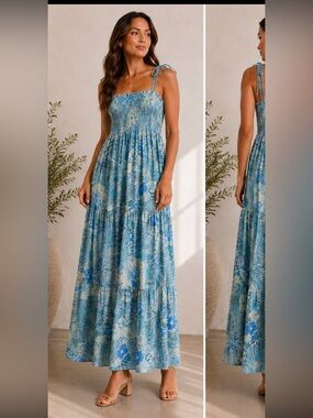 Abercrombie & Fitch Blue Floral Maxi Dress